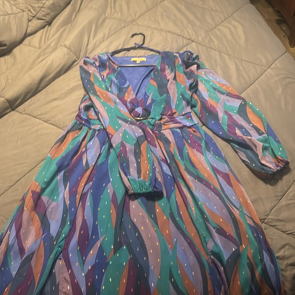 Multicolor Double Front Split Maxi Dress - image 1